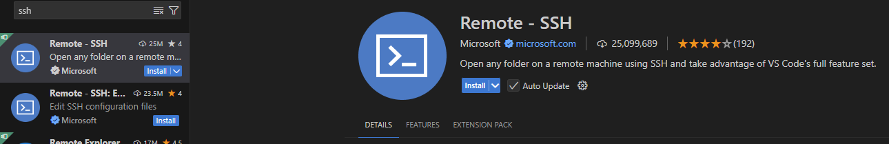 VS Code SSH Extention